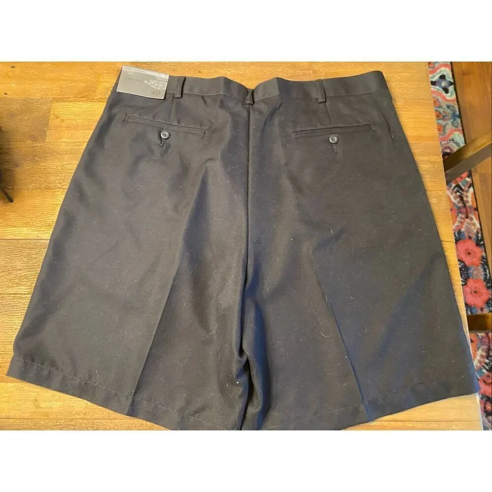 Savane size 40 NWT men’s black platinum power threads shorts